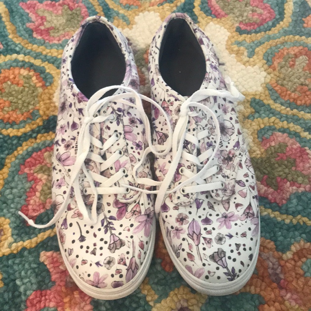 White Vans with Lavender Flowers